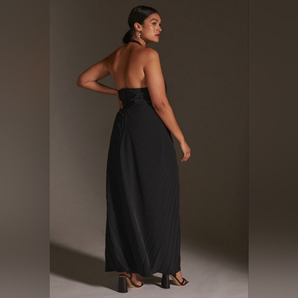 Anthropologie Pleated Halter Midi Dress - Picture 3 of 4